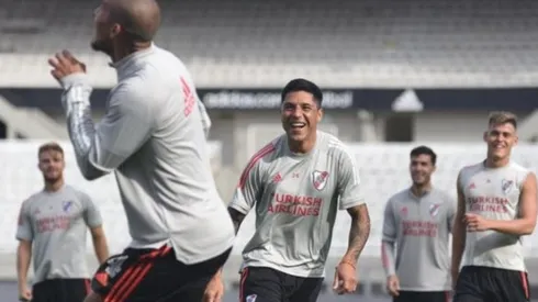 Enzo Pérez suele ser uno de los arqueros en los picados informales de River