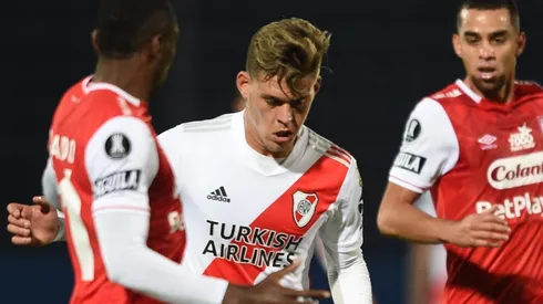 Federico Girotti jugó un buen partido ante Santa Fe.