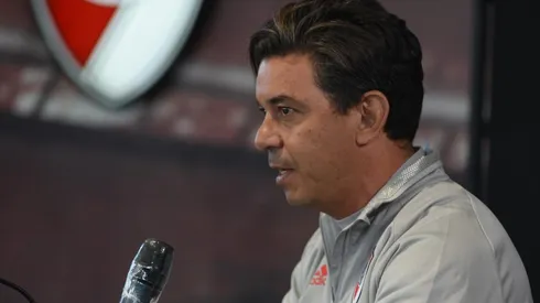 El Muñeco brindó una extensa conferencia de prensa en el River Camp en la previa del viaje a Colombia.