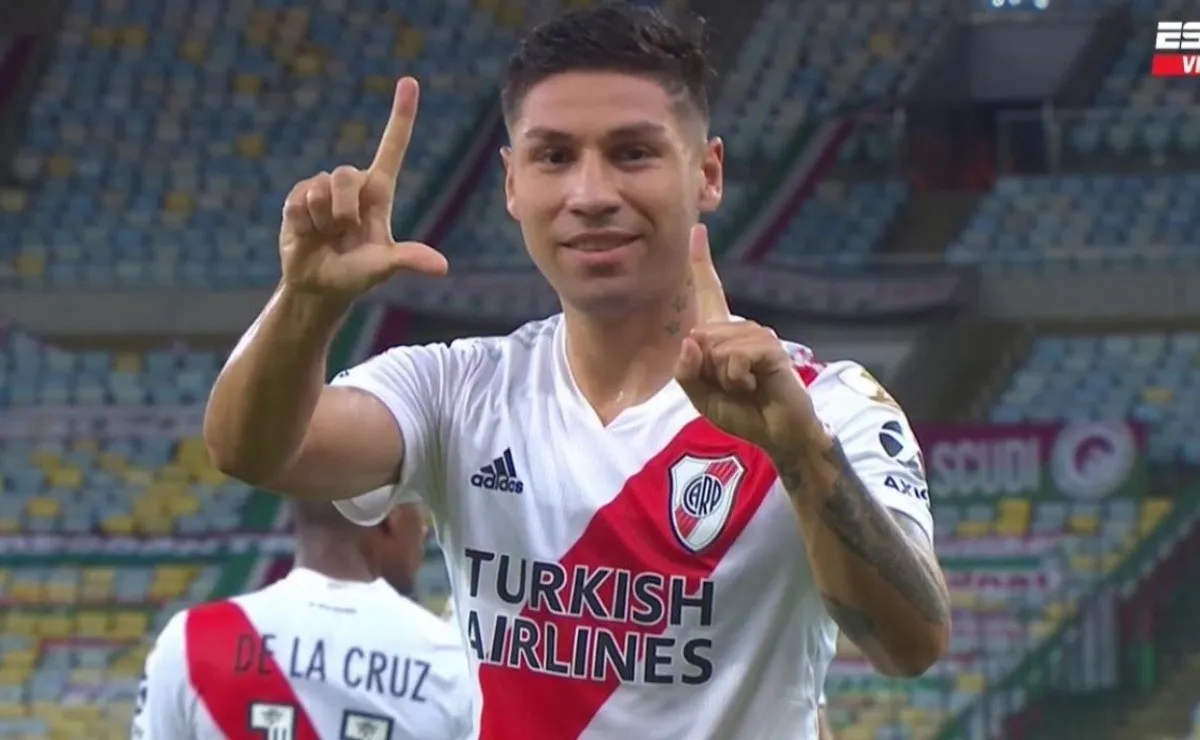 Gonzalo Montiel y una celebración especial tras el tanto de River en el Maracaná.
