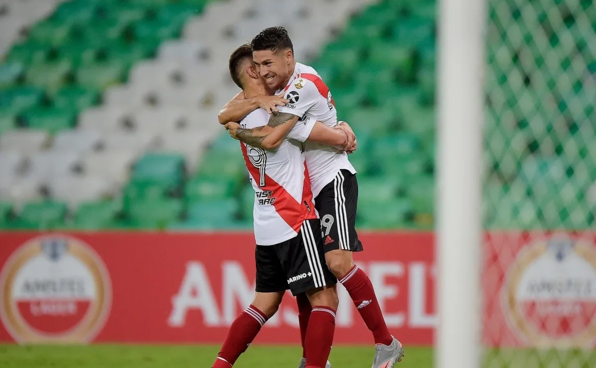 Gonzalo Montiel puso el 1-0 de River ante Fluminense en Brasil.