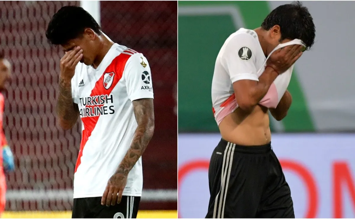 Jorge Carrascal y Robert Rojas vieron la roja ante Palmeiras en las semifinales de la Copa Libertadores 2020.