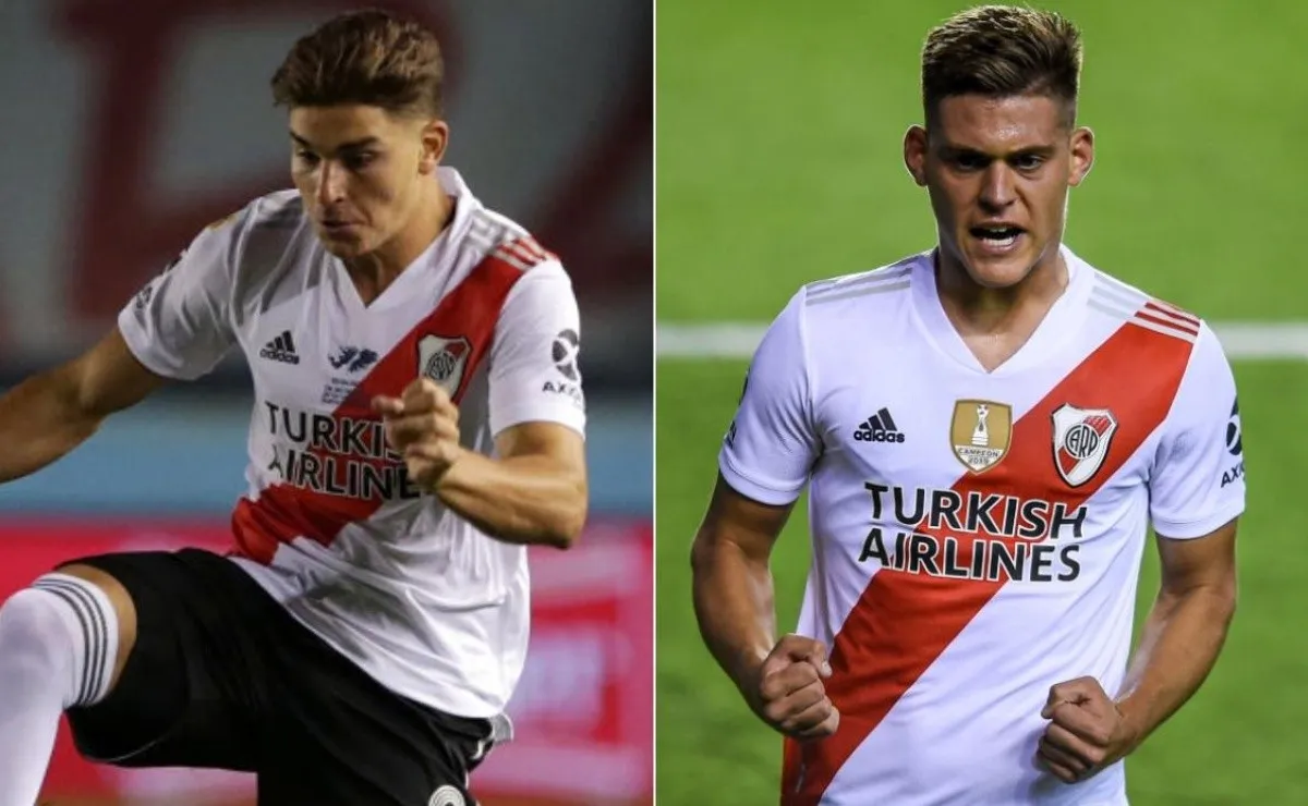 Julián Álvarez y Federico Girotti podrían formar la delantera de River