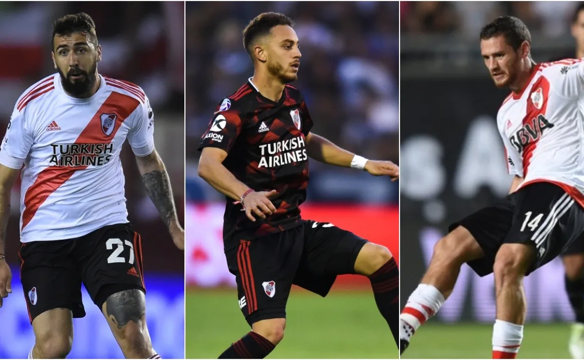 Lucas Pratto, Nahuel Gallardo y Joaquín Arzura, los tres que deben retornar en junio al Millonario.