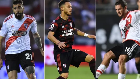 Lucas Pratto, Nahuel Gallardo y Joaquín Arzura, los tres que deben retornar en junio al Millonario.