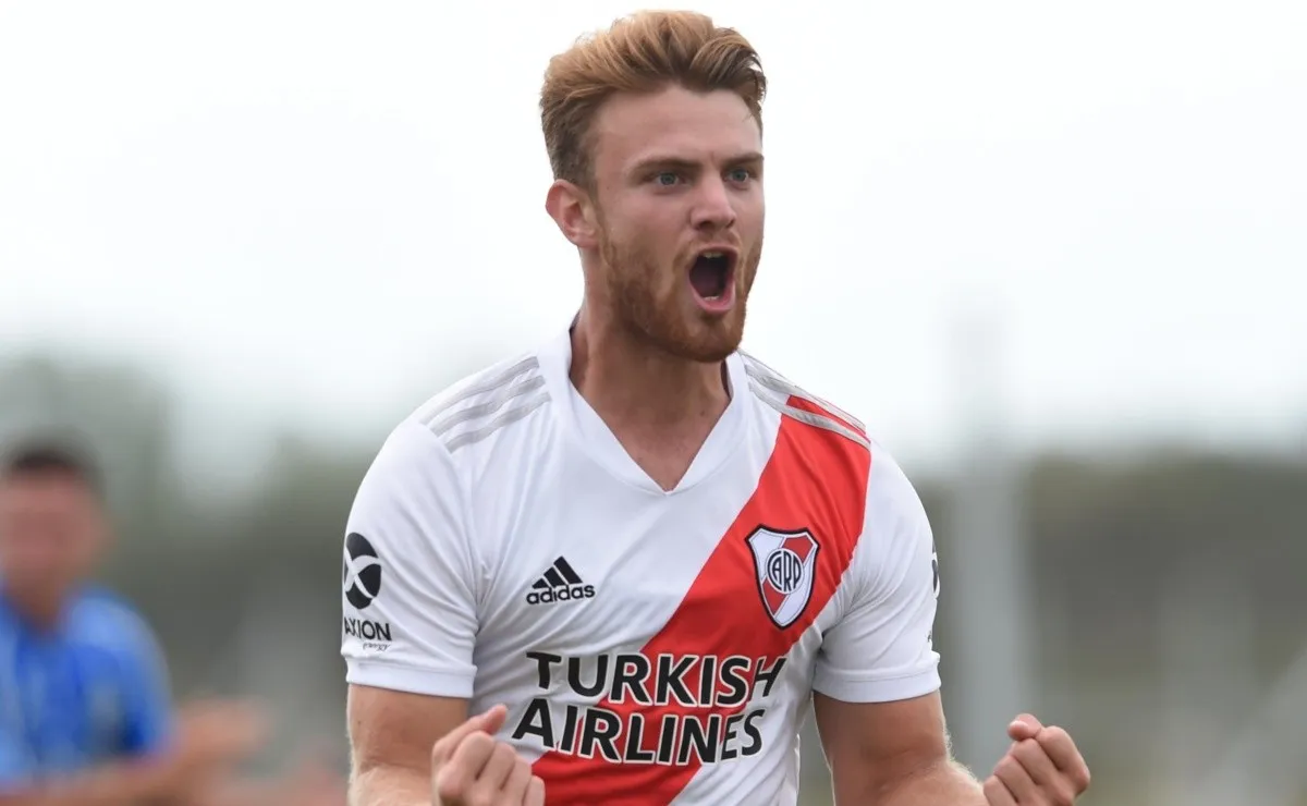 Lucas Beltrán fue el autor del único gol de River ante Godoy Cruz por la sexta fecha de la Copa de la Liga Profesional en el Troneo de Reserva.