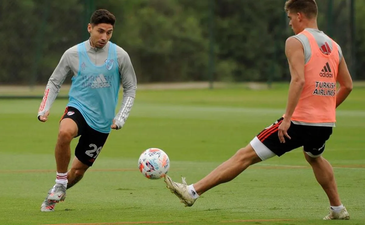 Gonzalo Montiel se volvió a entrenar con normalidad en el River Camp, pero igualmente no llegaría para el próximo partido del Más Grande.