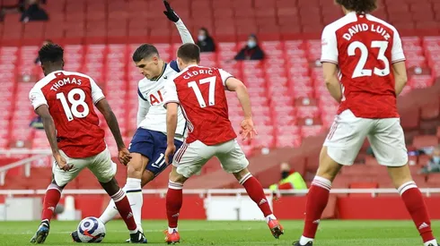 Erik Lamela convirtió un golazo de rabona para el Tottenham contra el Arsenal, ya había hecho una similar con el Manto Sagrado cuando jugaba en Inferiores.