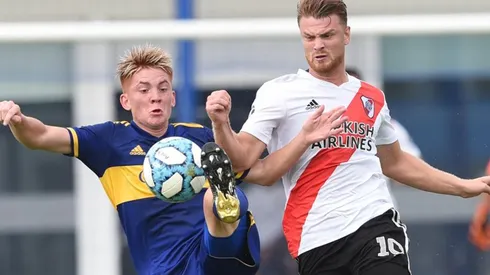 Lucas Beltrán, uno de los refuerzos de la Primera que bajó a Reserva para el superclásico.