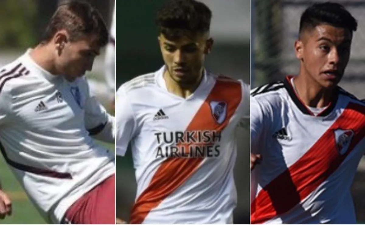 Leandro Peña, Santiago Simón, Esteban Fernández y Franco Alfonso firmaron su primer contrato profesional en River.