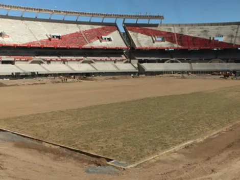 El paso a paso del nuevo césped del Monumental