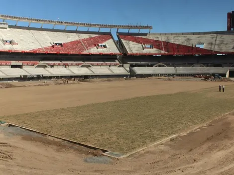 El Monumental ya tiene césped