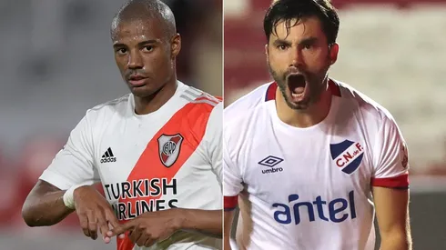 De La Cruz, autor del gol de la clasificación de River. Yacob, uno de los argentinos de Nacional.