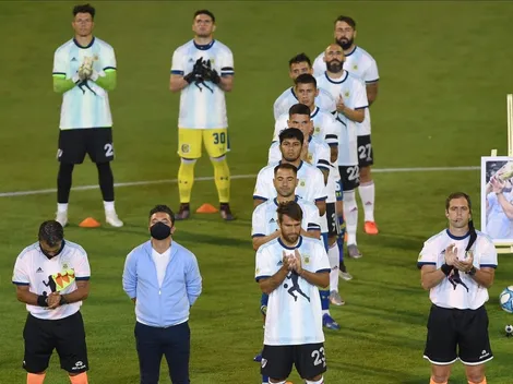 Gallardo, de celeste y blanco para el homenaje a Maradona