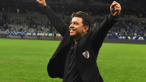 Marcelo Gallardo y su festejo en Brasil luego de la clasificación frente a Cruzeiro en el año 2019