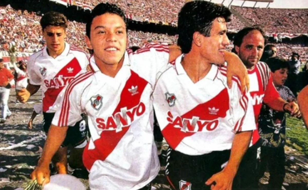Marcelo Gallardo y Ariel Ortega, compañeros en un fabuloso River.