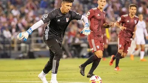 El arquero de River tiene siete goles en su carrera: cuatro con Alianza Lima, uno con Banfield y dos en Unión.