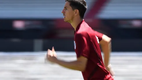 Nacho Fernández evolucionó favorablemente, trabajó con pelota y llegaría sin problemas al duelo ante Paranaense por Copa Libertadores