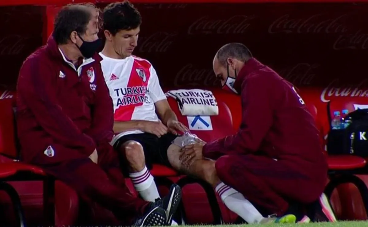 Ignacio Fernández tuvo que abandonar el partido frente a Banfield