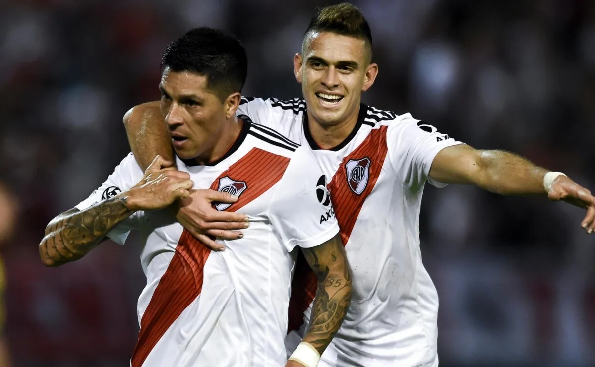 Enzo Pérez y Rafael Santos Borré hablaron de un hipotético superclásico por Copa Libertadores.
