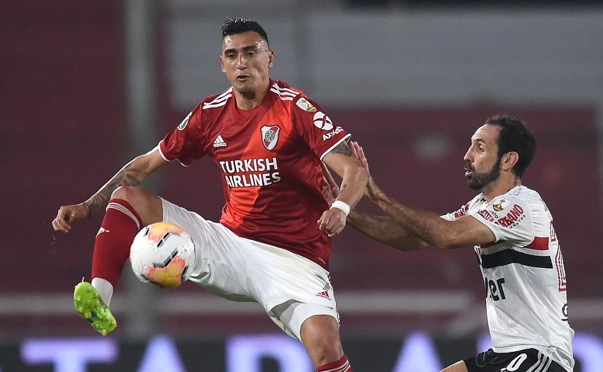 Suárez fue una de las figuras de River en el último enfrentamiento con San Pablo por la Libertadores.