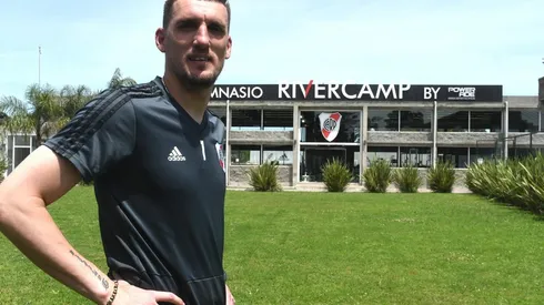 Franco Armani en el River Camp, donde se pretendía jugar como local en la Copa de la Liga Profesional.