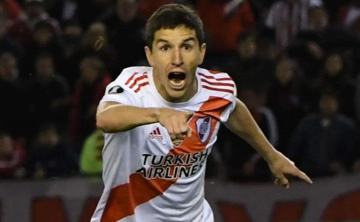 Nacho lo grita con todo después de abrir el marcador frente a Boca en la semifinal de la Libertadores 2019.