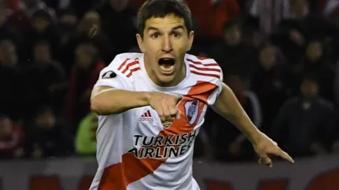 Nacho lo grita con todo después de abrir el marcador frente a Boca en la semifinal de la Libertadores 2019.