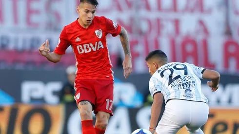 Carlos Auzqui, en un partido frente a Atlético Tucumán en el Monumental.
