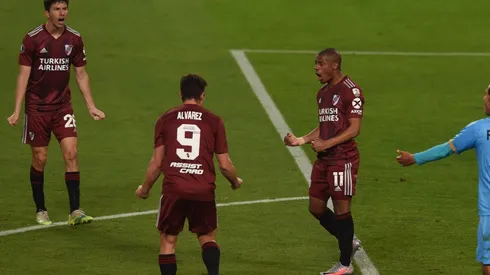 El uruguayo marcó el 1-0 frente a Deportivo Binacional: lo gritó junto a Fernández y Álvarez.