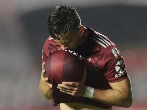 El particular festejo de gol de Borré