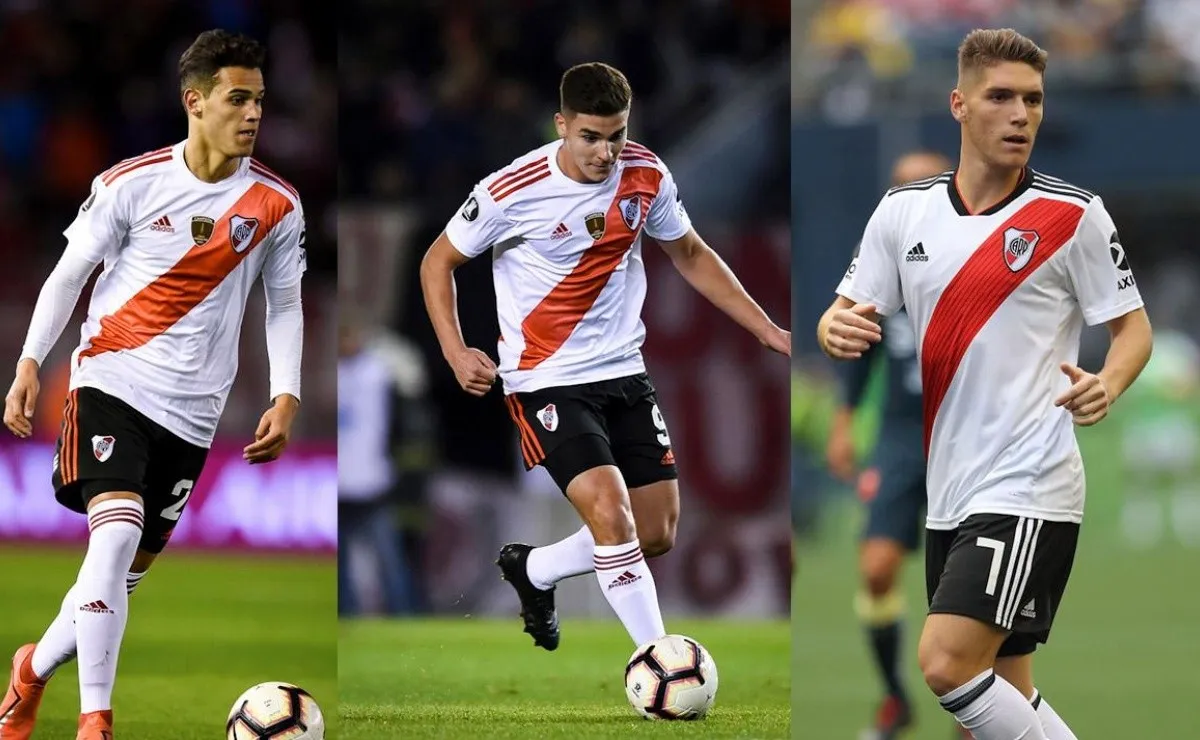 Cristian Ferreira, Julián Álvarez y Benjamín Rollheiser, tres de las grandes promesas de River