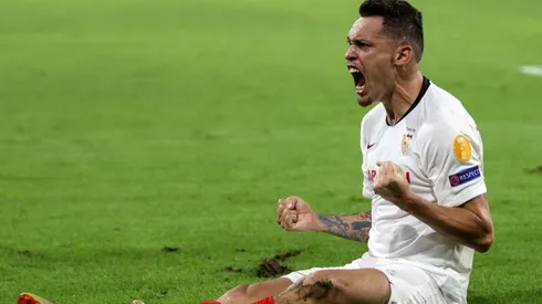 Ocampos festeja el gol que puso a Sevilla en la semifinal.