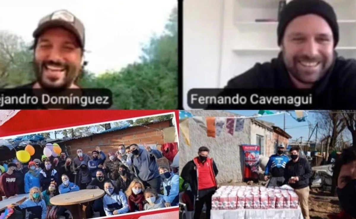 Chori y Cave, y la ayuda de todos los hinchas de River en un día de festejo