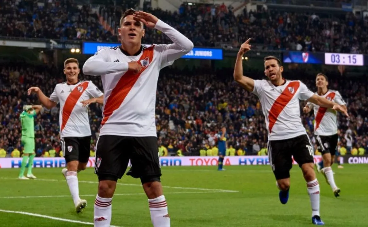 El festejo alocado de Juanfer en el Santiago Bernabéu, luego de aquel zurdazo espectacular