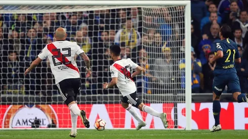 El tercer gol de River en Madrid, la principal causa de la tendencia de Twitter.