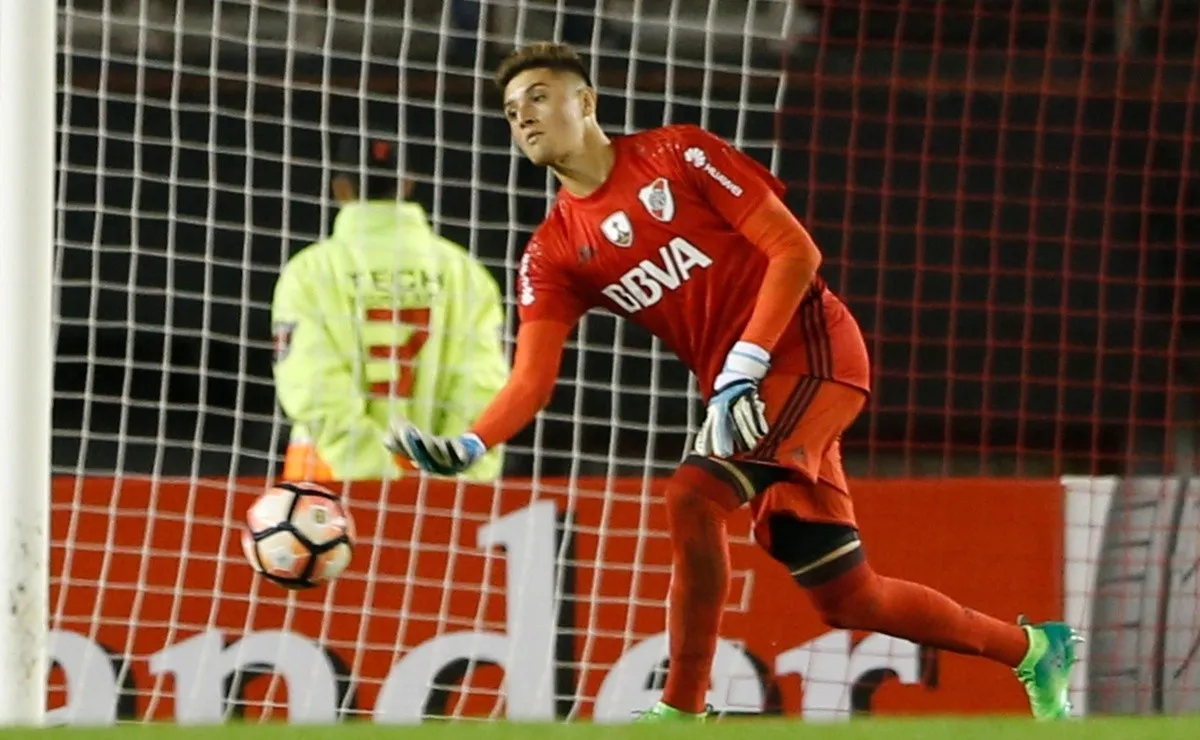 El 1 atajó una vez en la Primera de River: frente a Independiente de Medellin en la Libertadores 2017.