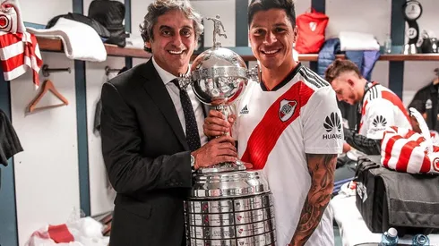 Los Enzos en el vestuario del Bernabéu, con la Libertadores.