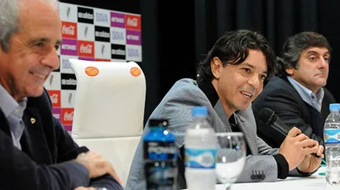 D'Onofrio, el Muñeco y Enzo, el día de la presentación en 2014.