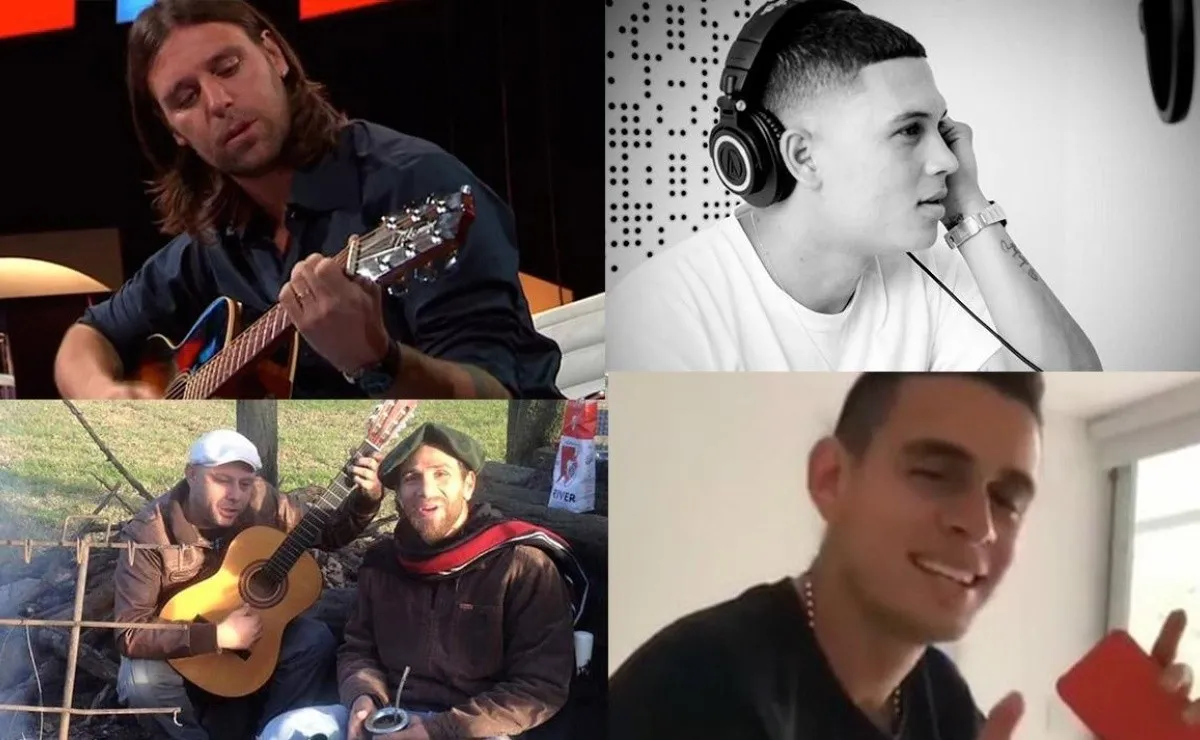 Cavenaghi, Quintero, Ponzio y Borré, algunos de los que se animaron a cantar para las cámaras