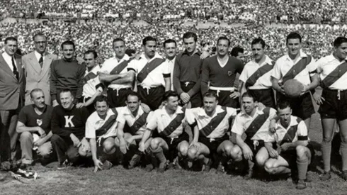 Postal del partido amistoso a beneficio disputado por River en Turín