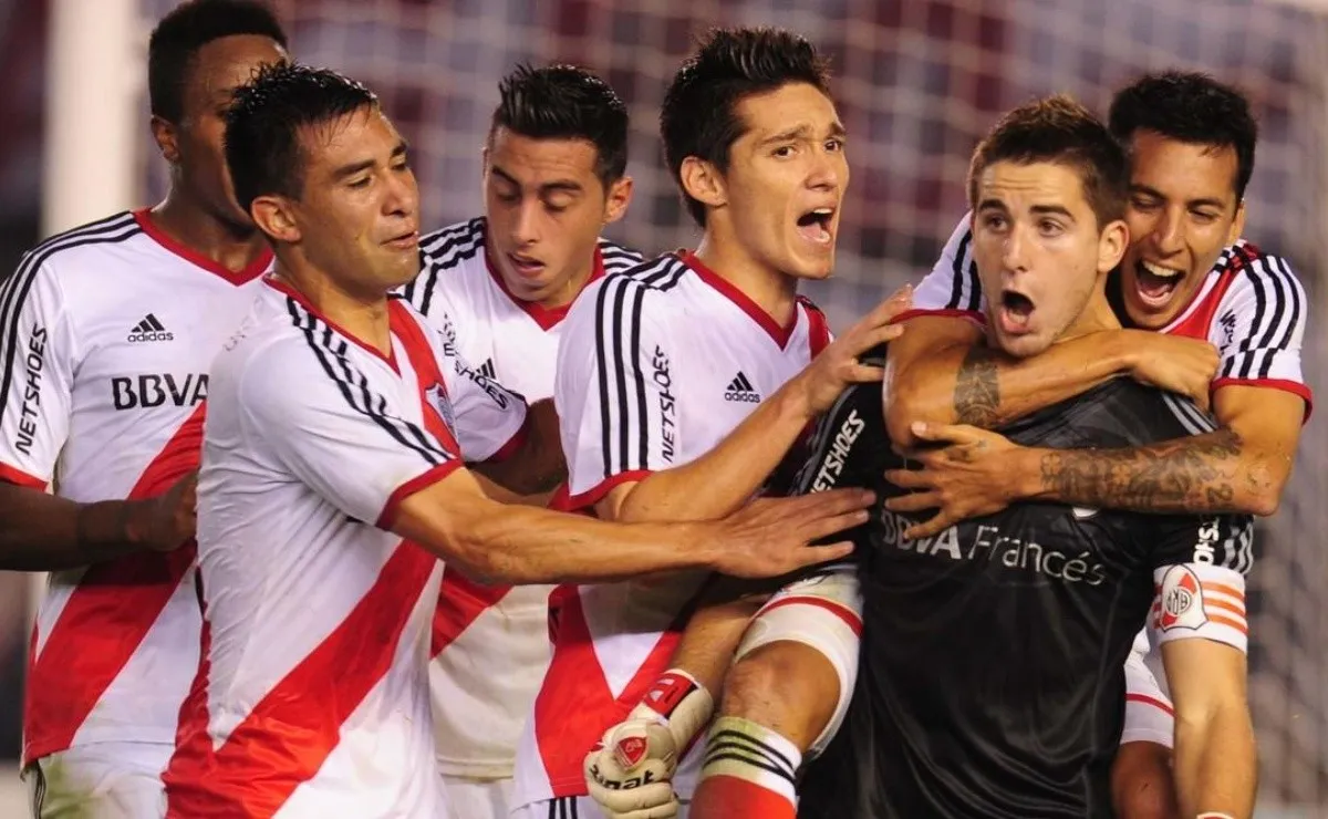 El momento de euforia, luego del penal atajado por Chichizola