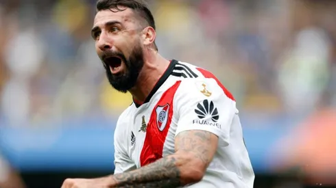 El festejo del gol del Oso en la Bombonera, durante la final del 2018