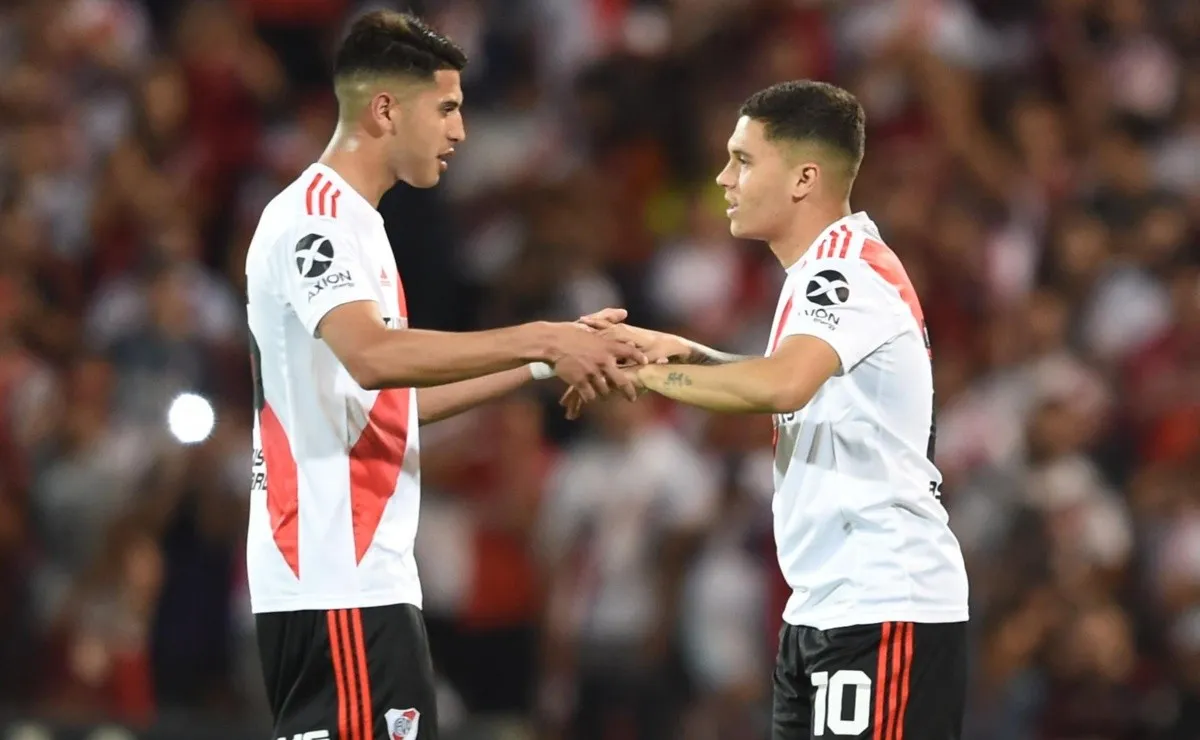 Exequiel Palacios jugó 87 partidos oficiales en River, con 10 goles y 5 títulos integrando el plantel. (FOTO: Getty)