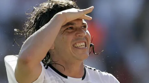 Marcelo Gallardo y un festejo típico con la camiseta de River.