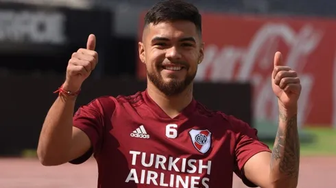 El chileno anotó su primer gol con la camiseta de River.