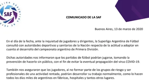 La Superliga anuncia que River será castigado