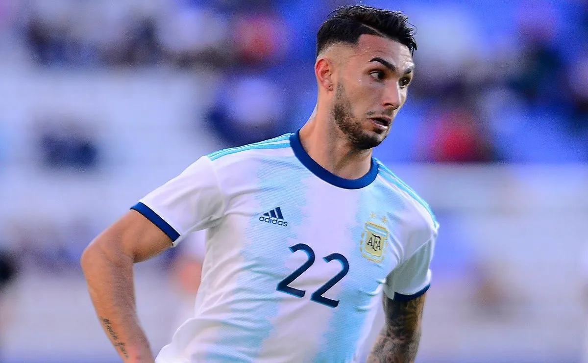 Valentín Castellanos, con la camiseta de la Sub-23 de Argentina.