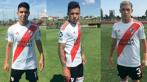 Tomás Galván, Enzo Fernández y Santiago Montiel, tres de los juveniles que están cerca de firmar contrato. (FOTOS: LPM)