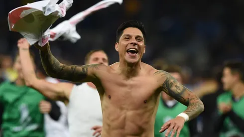 Una imagen que resume el sentimiento que tiene y transmite Enzo Pérez por River.